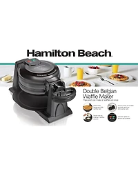 Hamilton Beach Nonstick Rotating Double Belgian Waffle Maker