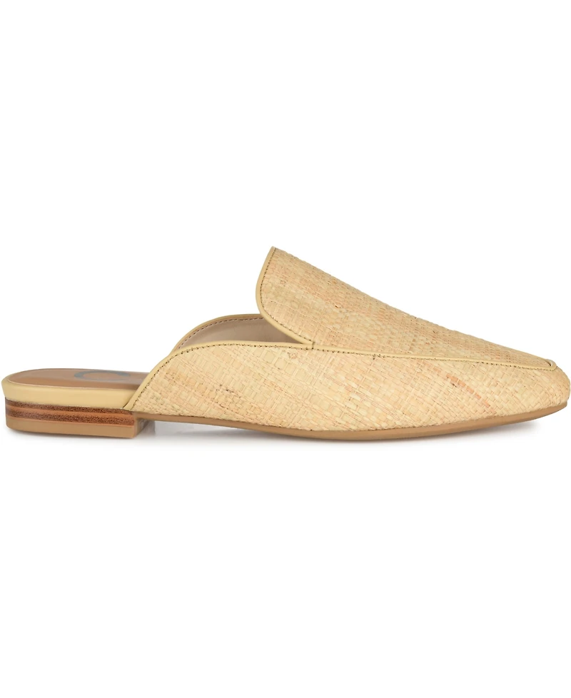 Journee Collection Women's Akza Wide Width Slip On Square Toe Mules Flats