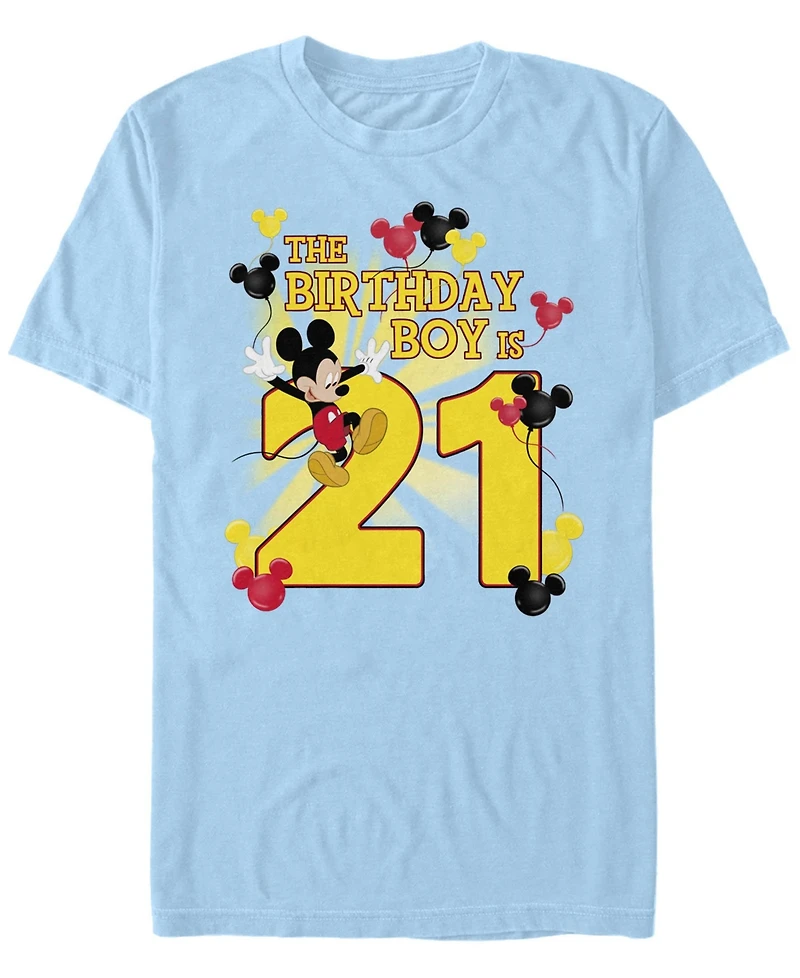 Fifth Sun Men's Mickey Birthday 21 Short Sleeve Crew T-shirt