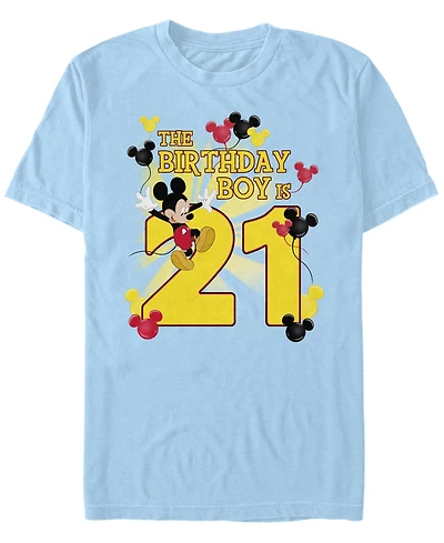 Fifth Sun Men's Mickey Birthday 21 Short Sleeve Crew T-shirt