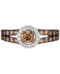 Le Vian Chocolate Diamond (1 ct. t.w.) & Nude (1/8 Halo Ring 14k White, Yellow or Rose Gold