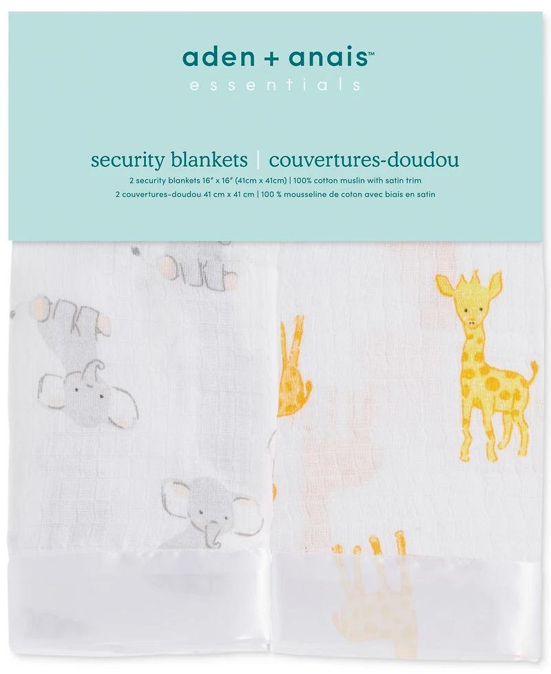 aden by aden + anais Baby Boys or Baby Girls Security Blankets, Pack of 2