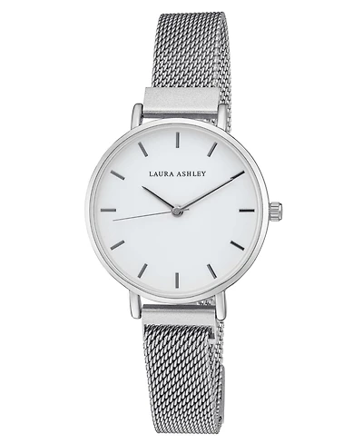 Laura Ashley Women's Silver-Tone Alloy Sleek Magnet Bracelet Watch 33mm
