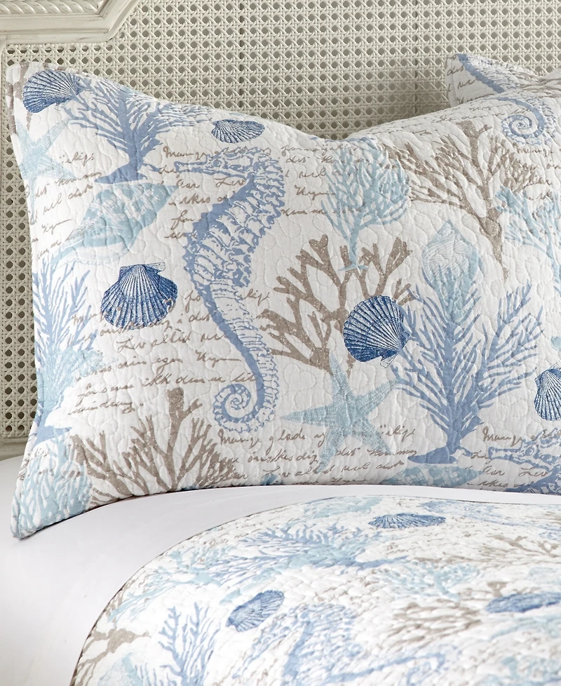 Levtex Galapagos Blue Coral Reef 3-Pc. Quilt Set, Full/Queen