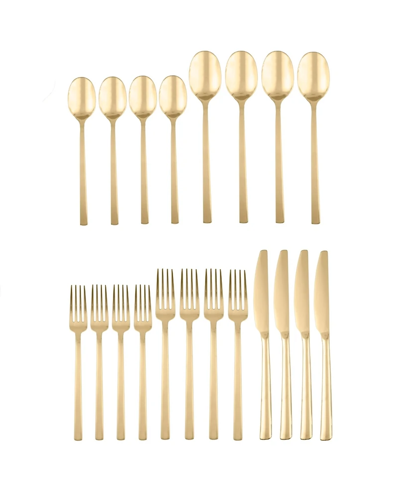 Cambridge Silversmiths Beacon Gold Mirror 20-Piece Flatware Set, Service for 4