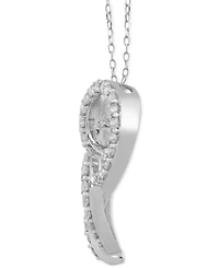Diamond Double Heart Pendant Necklace (1 ct. t.w.) in 10k White Gold, 16" + 2" extender