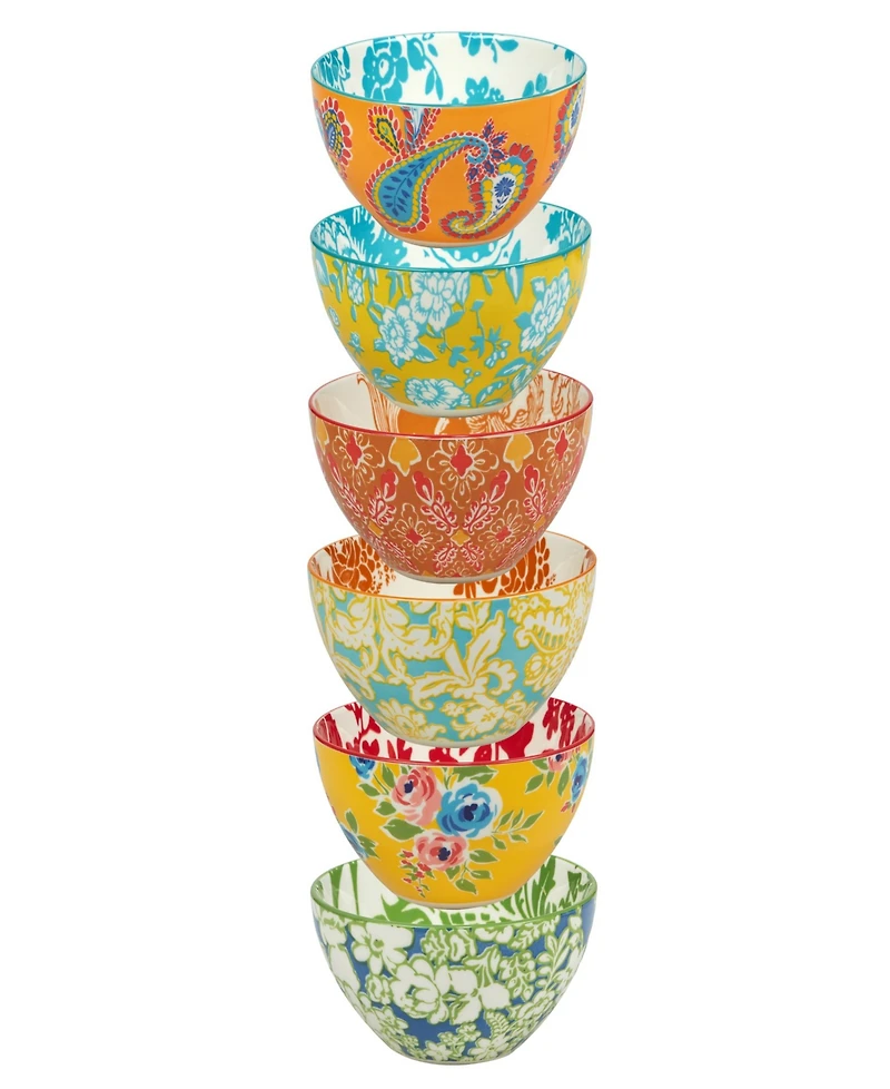 Damask Floral Set of 6 All Purpose Bowl