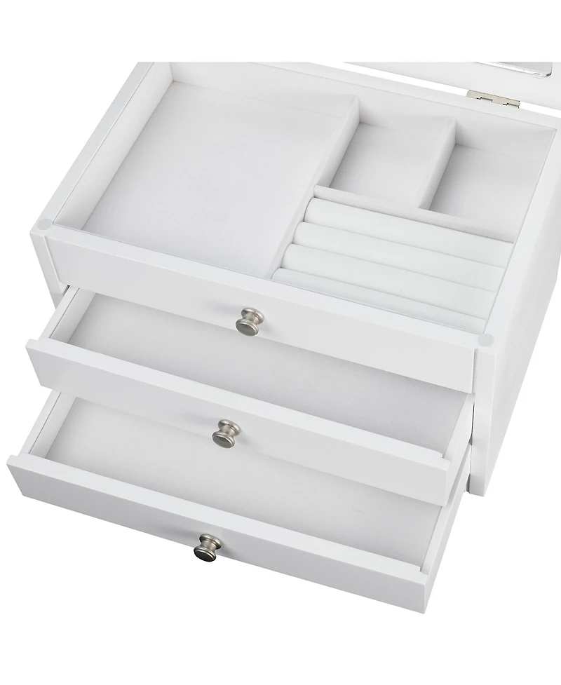 Pko Inc. Classic Lift Top White Jewelry Box