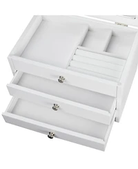 Pko Inc. Classic Lift Top White Jewelry Box