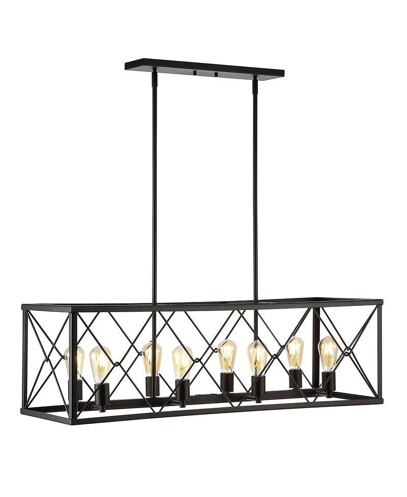Galax 8-Light Adjustable Iron Farmhouse Industrial Led Dimmable Pendant