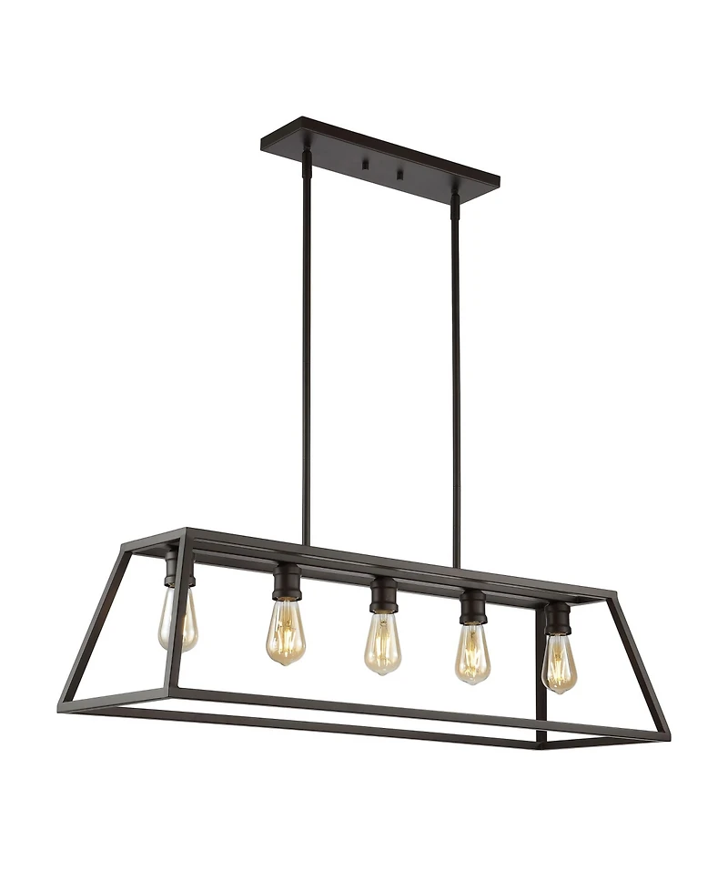 Floyd 5-Light Adjustable Iron Farmhouse Vintage-like Led Dimmable Pendant