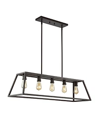 Floyd 5-Light Adjustable Iron Farmhouse Vintage-like Led Dimmable Pendant
