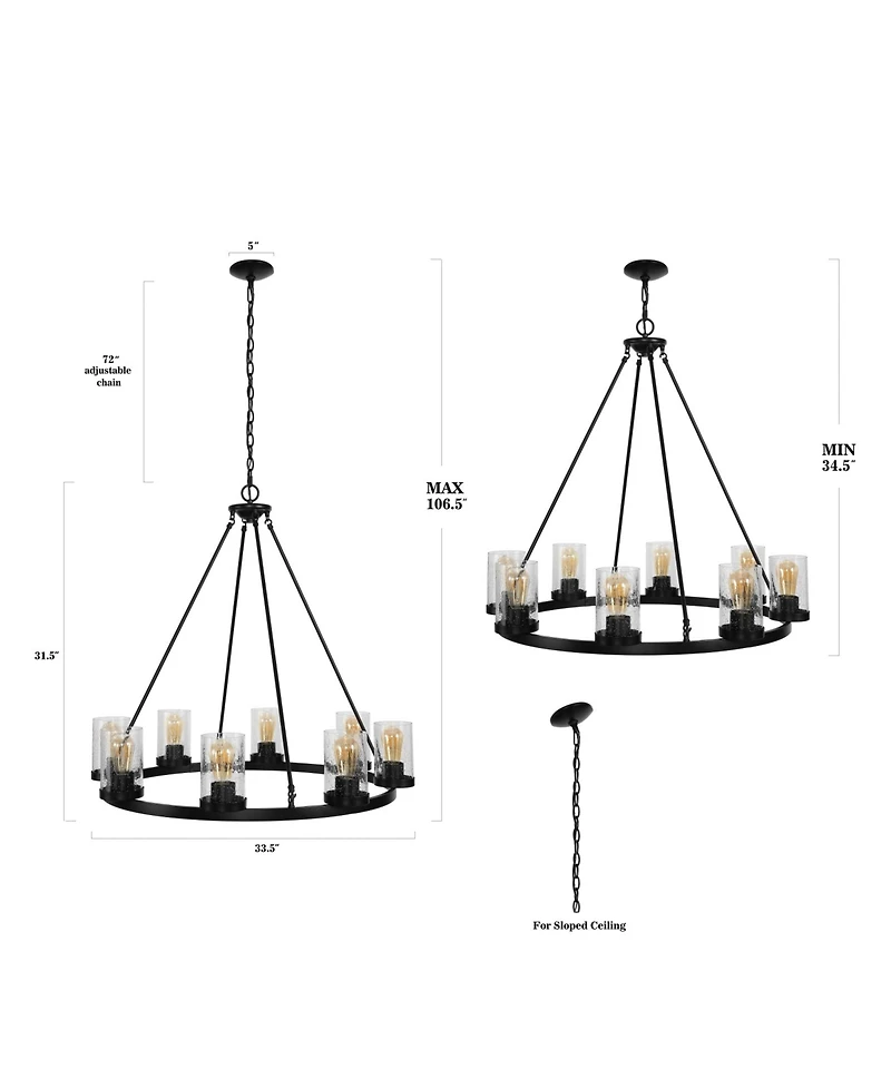 Pablo Ring 8-Light Glass Bohemian Cottae Led Chandelier