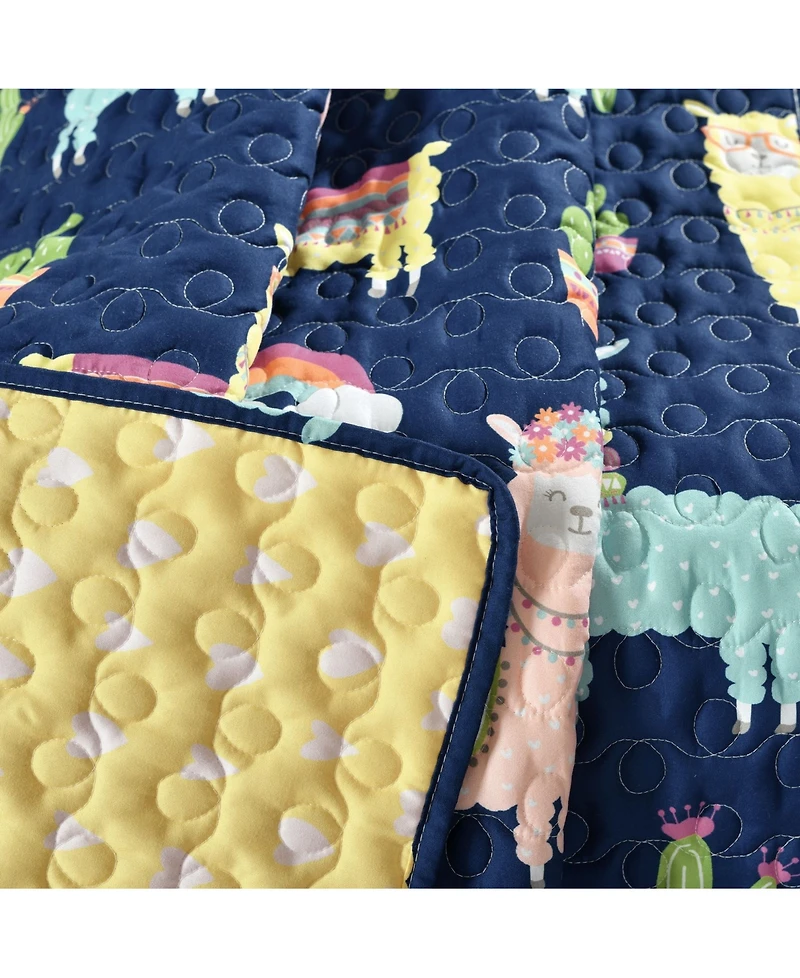 Lush Decor Kids Southwest Llama Cactus Throw, 60" x 50"