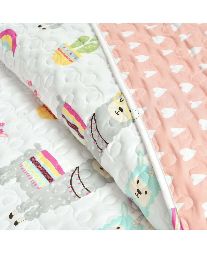 Lush Decor Kids Southwest Llama Cactus 4-Pc. Quilt Set, Full/Queen