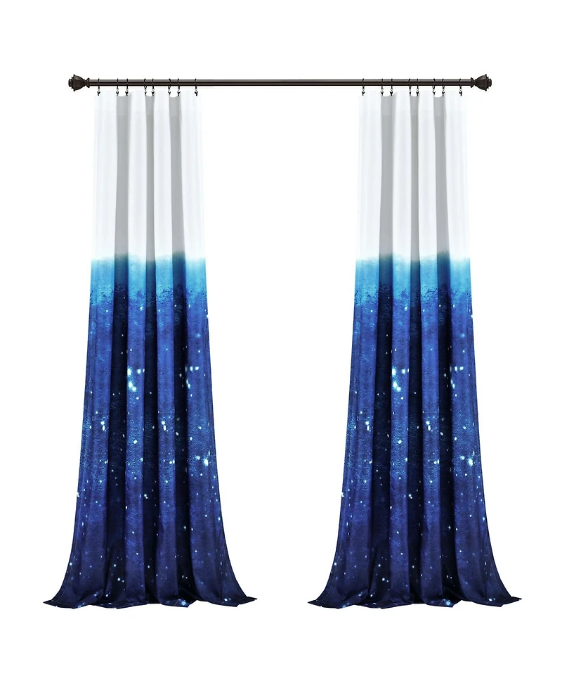 Lush Decor Kids Space Star Ombre Window Curtain Panels Set, 84" x 52"