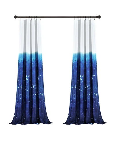 Lush Decor Kids Space Star Ombre Window Curtain Panels Set, 84" x 52"