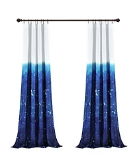 Lush Decor Kids Space Star Ombre Window Curtain Panels Set, 84" x 52"