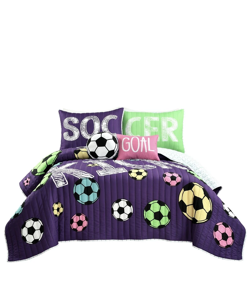 Lush Decor Kids Girls Soccer Kick -Pc. Quilt Set