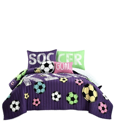 Lush Decor Kids Girls Soccer Kick 5-Pc. Quilt Set, Full/Queen