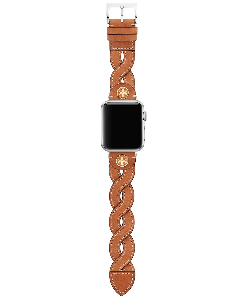 Tory Burch Women's Luggage Braided Leather Band for Apple Watch 38mm/40mm