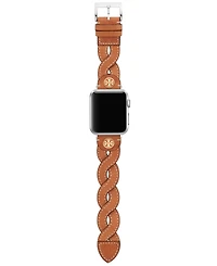 Tory Burch Women's Luggage Braided Leather Band for Apple Watch 38mm/40mm