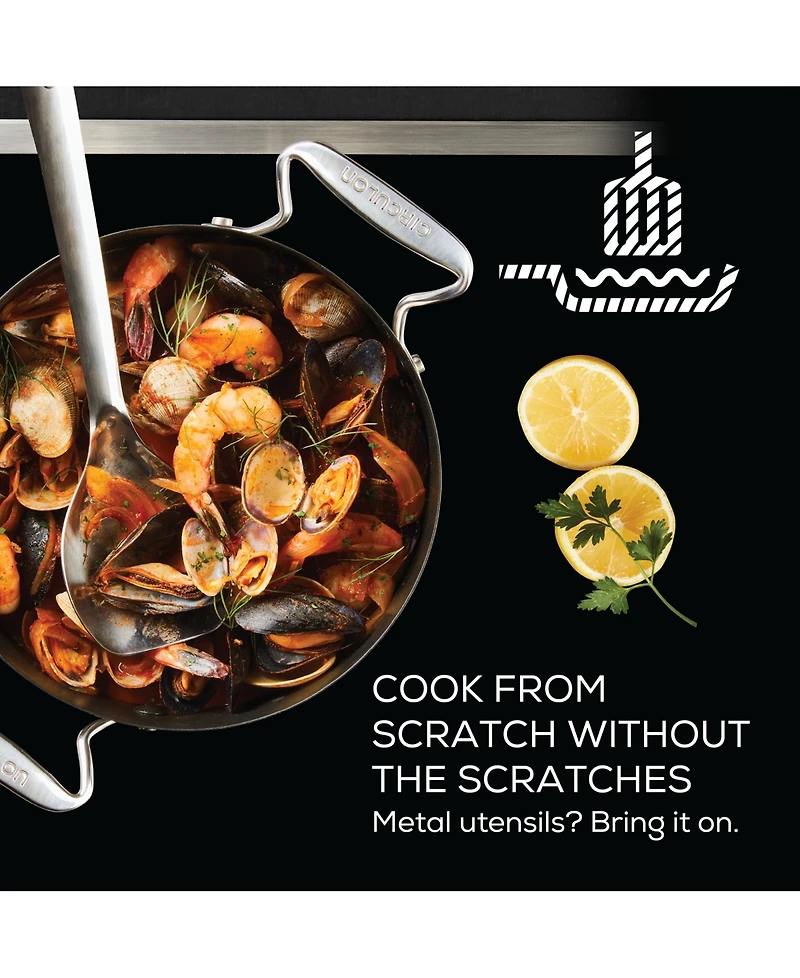 Circulon SteelShield S-Series Stainless Steel Nonstick Saucepan with Lid, 4-Quart, Silver