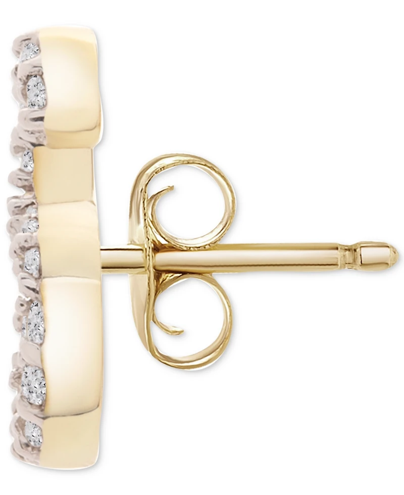 Wrapped Diamond Initial Single Stud Earring (1/20 ct. t.w.) in 14k Gold, Created for Macy's