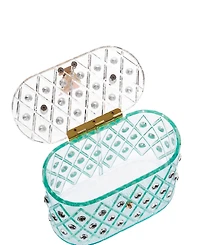 Milanblocks 1950 Retro Style "Spearmint Ice" Crystal Lucite Box Clutch Bag