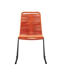 Shasta Outdoor Metal and Rope Stackable Dining Chair, Set of 2