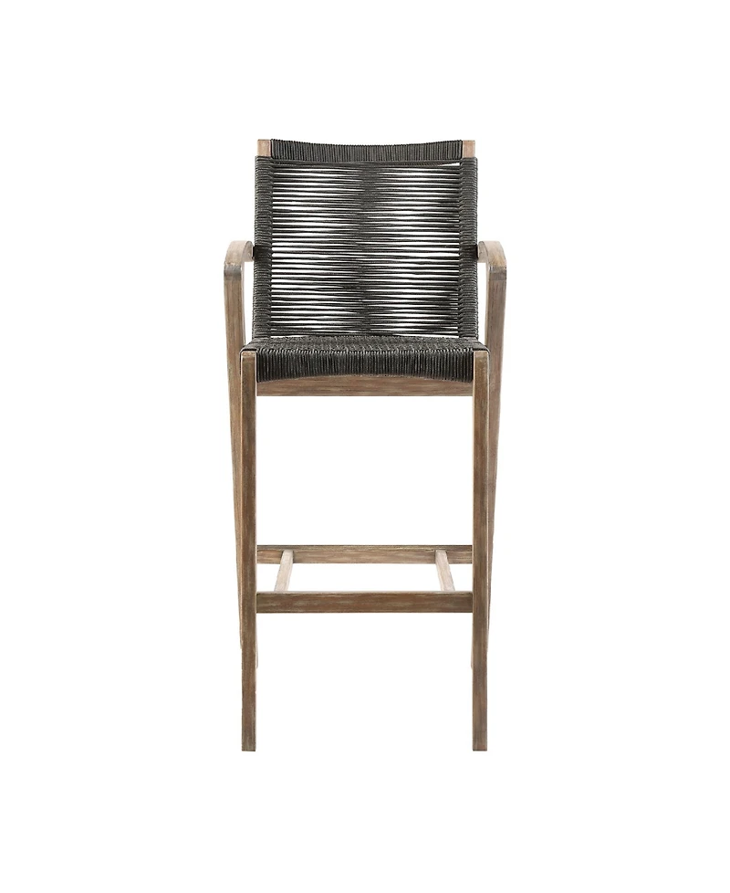 Brielle Outdoor Eucalyptus Wood and Rope Counter and Bar Height Stool