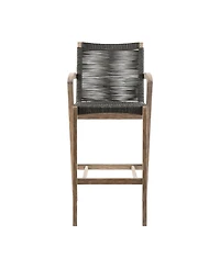 Brielle Outdoor Eucalyptus Wood and Rope Counter and Bar Height Stool