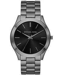 Michael Kors Men's Gunmetal Stainless Bracelet Watch 44mm Gift Set