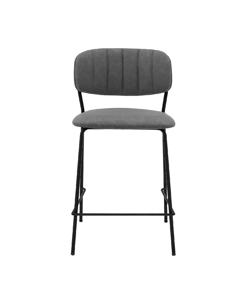 Carlo Faux Leather and Metal Counter Height Bar Stool