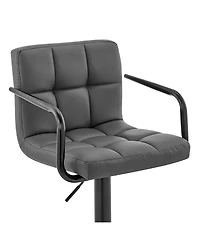 Laurant Adjustable Faux Leather Swivel Bar Stool