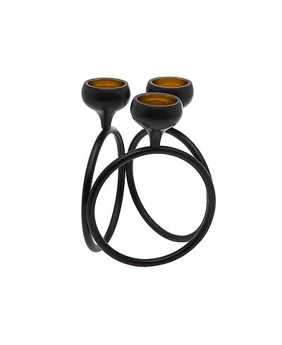 Godinger Black Two Tone Cast Aluminuim Three Light Candleabra