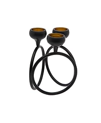 Godinger Black Two Tone Cast Aluminuim Three Light Candleabra