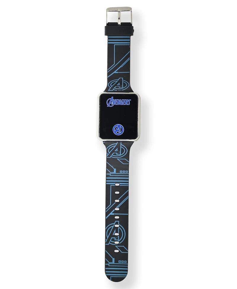 Avengers Kid's Touch Screen Black Silicone Strap Led Watch, 36mm x 33 mm