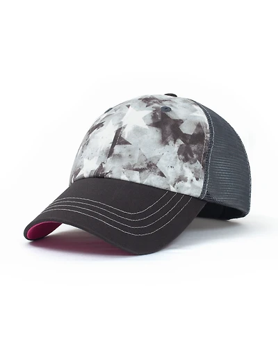 Graffiti Lady Women's Adjustable Snap Back Mesh Black and White Star Trucker Hat