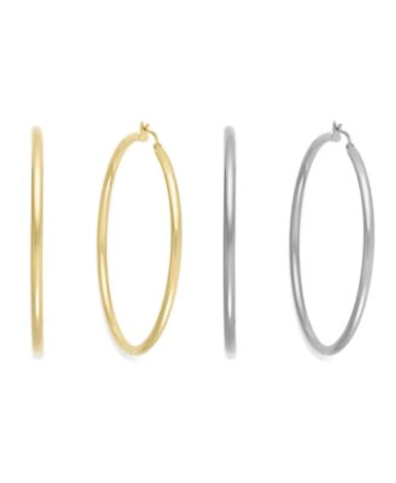 Inc International Concepts Slim 1 3 4 3 Hoop Earrings In Gold Tone Or Silver Tone Created For Macys