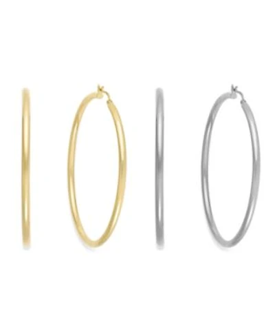 Inc International Concepts Slim 1 3 4 3 Hoop Earrings In Gold Tone Or Silver Tone Created For Macys
