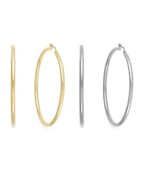 Inc International Concepts Slim 1 3 4 3 Hoop Earrings In Gold Tone Or Silver Tone Created For Macys