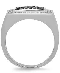 Men's Black & White Diamond Ring (1/2 ct. t.w.) in Sterling Silver