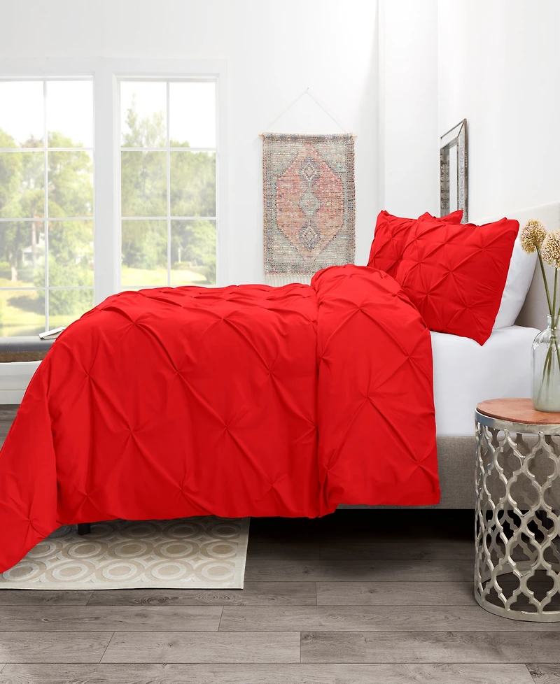 Nestl Pinch Pleat 3-Pc. Duvet Cover Set, King