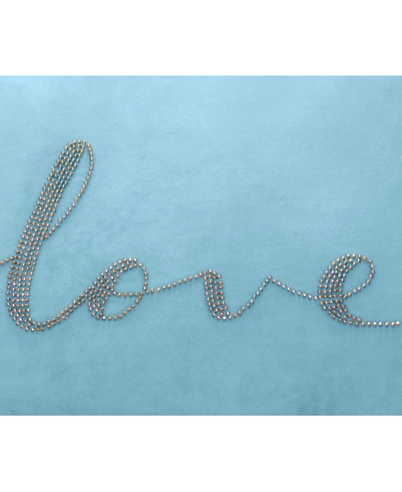 Edie@Home Celebrations Beaded Love Lumbar Decorative Pillow, 12" x 18"