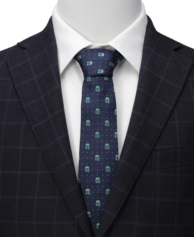 Star Wars Men's Mandalorian Helmet Dotted Tie