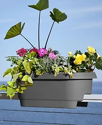 Bloem Classic Oval Deck Rail Planter, Charcoal -24 inches