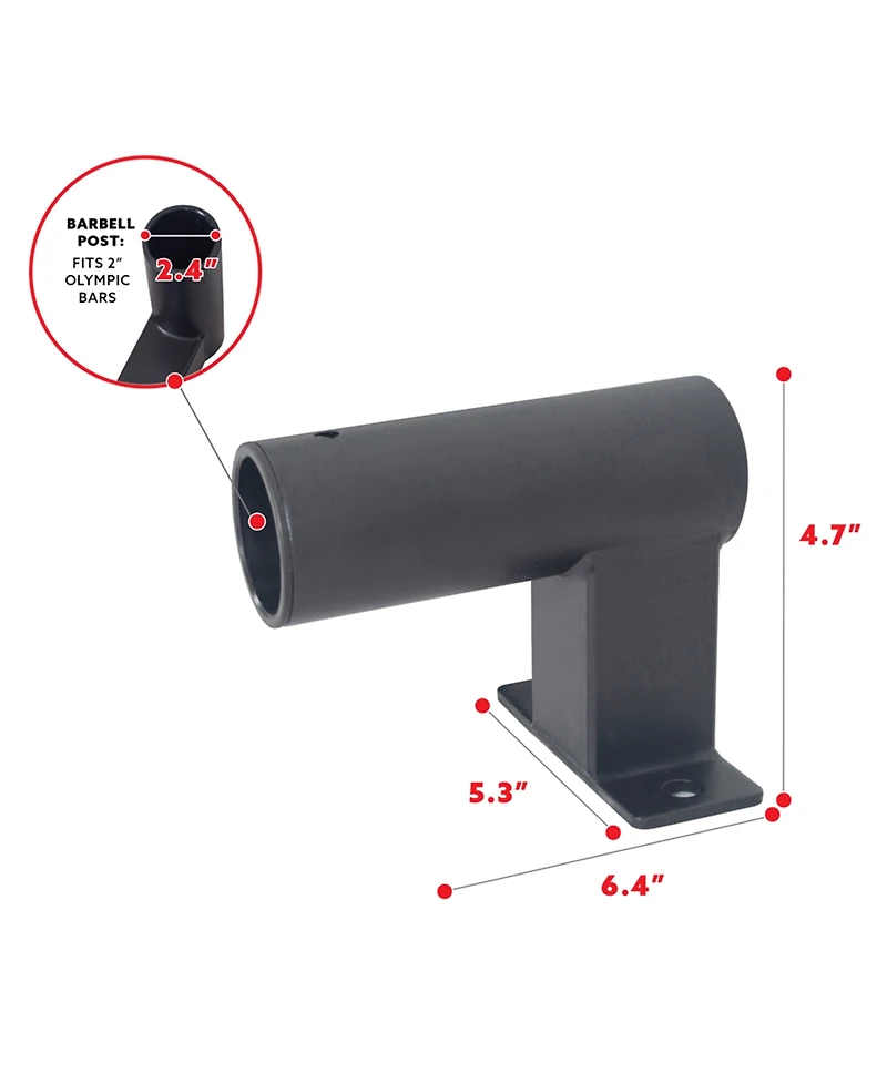 Sunny Health & Fitness Bar Holder Attachment for Power Racks and Cages - Barbell Storage, Impact Resistant Coating, Sf-XFA003