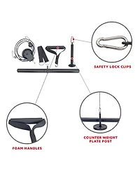 Sunny Health & Fitness Lat Pull Down Attachment for Power Rack Cages, Up to 360LBs Support