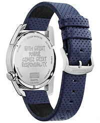 Marvel by Citizen Men's Spider-Man Blue Leather Strap Watch 42mm